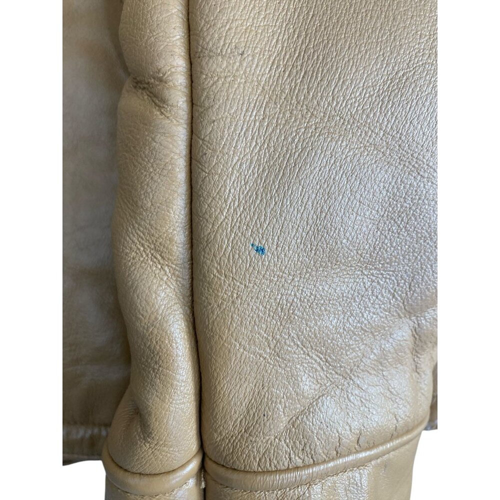 Wilsons Leather Women's Tan Faux Shearling-Lined Jacket Belted Waist S READ - Picture 10 of 11